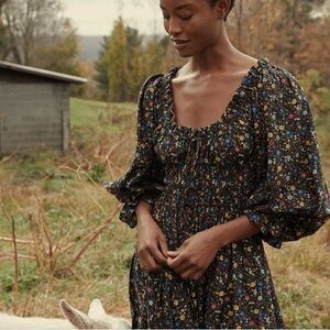 Doen Isolde Dusk of Lily Floral Black Dress